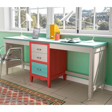 ESCRITORIO A MEDIDA AMBERES CON CAJONERA CENTRAL