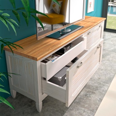 MUEBLE DE TV RUSTICO AMBERES 4 CAJONES