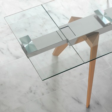 mesa cristal comedor extensible