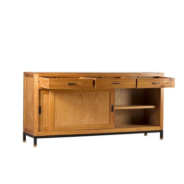 APARADOR INDUSTRIAL  MADHU CON 3 CAJONES Y 2 PUERTAS CORREDERAS