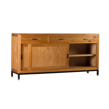 APARADOR INDUSTRIAL  MADHU CON 3 CAJONES Y 2 PUERTAS CORREDERAS