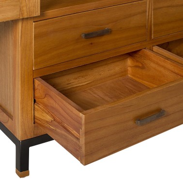 VITRINA INDUSTRIAL  MADHU CON 2 PUERTAS Y 8 CAJONES