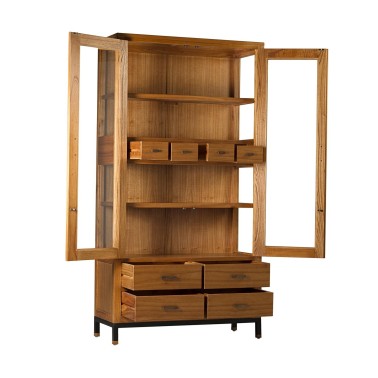 VITRINA INDUSTRIAL  MADHU CON 2 PUERTAS Y 8 CAJONES