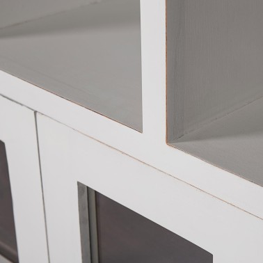 LIBRERIA COLONIAL BLANCO EVEREST CON 3 CAJONES 2 PUERTAS 8 HUECO