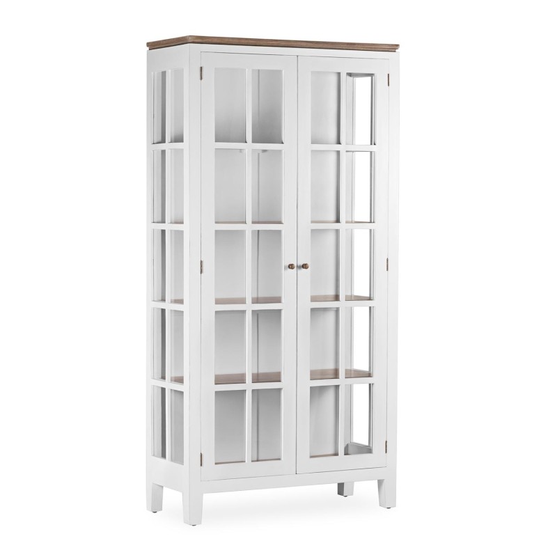 VITRINA COLONIAL BLANCA EVEREST 2 PUERTAS DE CRISTAL