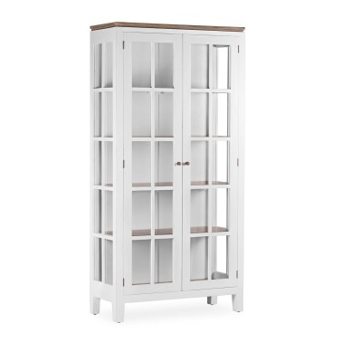 VITRINA COLONIAL BLANCA EVEREST 2 PUERTAS DE CRISTAL