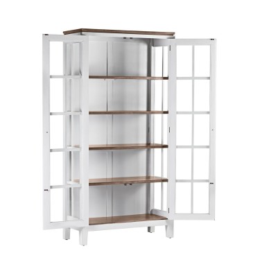 VITRINA COLONIAL BLANCA EVEREST 2 PUERTAS DE CRISTAL