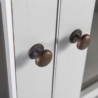 VITRINA COLONIAL BLANCA EVEREST 2 PUERTAS DE CRISTAL