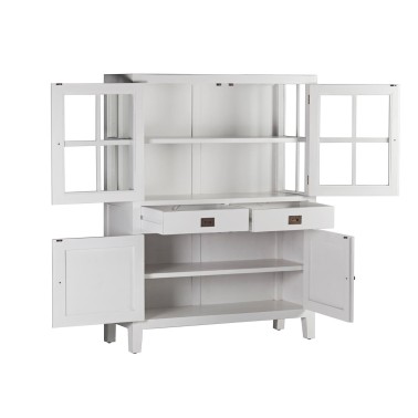VITRINA BLANCA DE ESTILO COLONIAL EVEREST 2 CAJONES 4 PUERTAS 2 ESTANTES