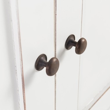 VITRINA BLANCA DE ESTILO COLONIAL EVEREST 2 CAJONES 4 PUERTAS 2 ESTANTES