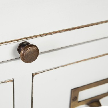 MESITA DE NOCHE BLANCA DE ESTILO COLONIAL EVEREST 3 CAJONES CON BANDEJA