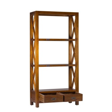 LIBRERIA BAJA CON 2 CAJONES 4 HUECOS COLONIAL STAR