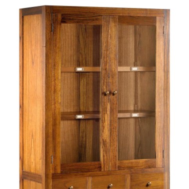 VITRINA 3 CAJONES 4 PUERTAS COLONIAL STAR