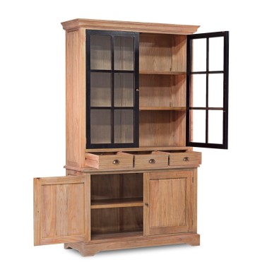 VITRINA VINTAGE SENA 3 CAJONES 4 PUERTAS