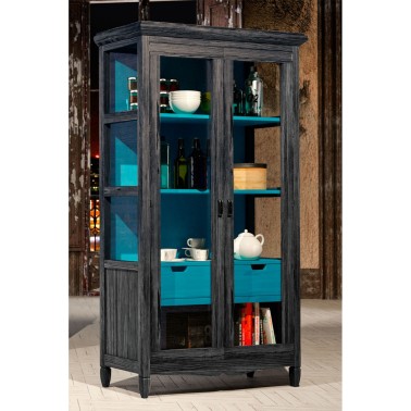 VITRINA AMBERES CON CAJONERA INTERIOR