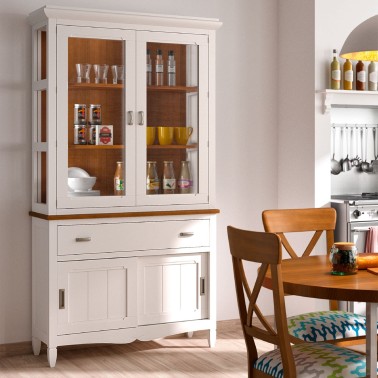 VITRINA AMBERES CON PUERTAS CORREDERAS MADERA