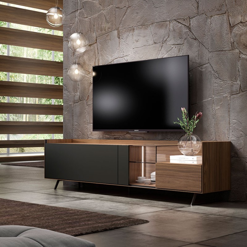 Loft - mueble de Tv con patas metalicas y luz led