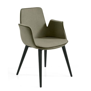 NACHER - SILLA DE COMEDOR TAPIZADA CON BRAZOS BEATLE