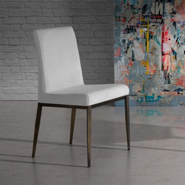 NACHER - SILLA DE COMEDOR TAPIZADA ETRO PATAS METALICAS