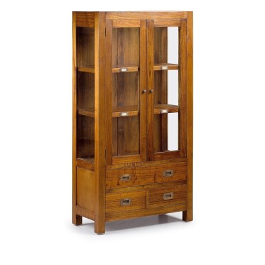 VITRINA 3 CAJONES 2 PUERTAS COLONIAL STAR