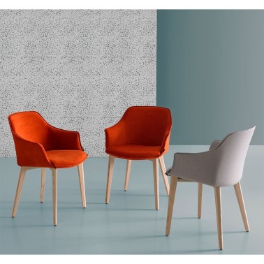 SILLA KEDUA CON PATAS MADERA BY MOBLIBERICA