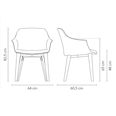 SILLA KEDUA CON PATAS MADERA BY MOBLIBERICA