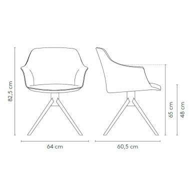 SILLA KEDUA CON PIE CENTRAL FIJO BY MOBLIBERICA