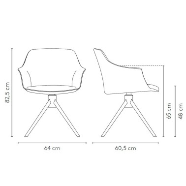 SILLA KEDUA CON PIE CENTRAL GIRATORIO BY MOBLIBERICA