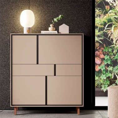 Aparador alto personalizable 4 puertas y 2 cajones Book 22