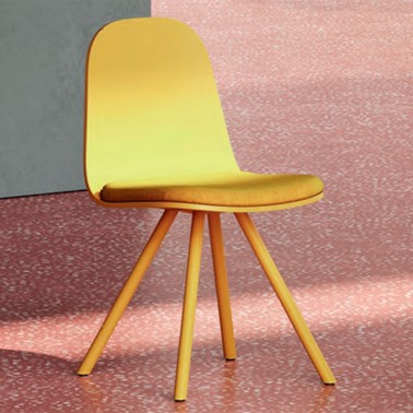 SILLA GALET MOBLIBERICA CARCASA MADERA Y ASIENTO TAPIZADO