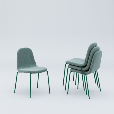 SILLA GALET APILABLE CARCASA TAPIZADA Y 4 PATAS METALICAS BY MOBLIBERICA