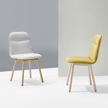 SILLA KÖLN CARCASA TAPIZADA Y PATAS MADERA BY MOBLIBERICA