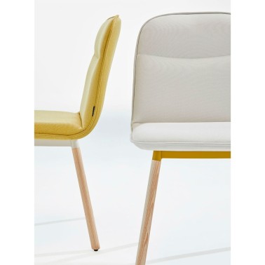 SILLA KÖLN CARCASA TAPIZADA Y PATAS MADERA BY MOBLIBERICA