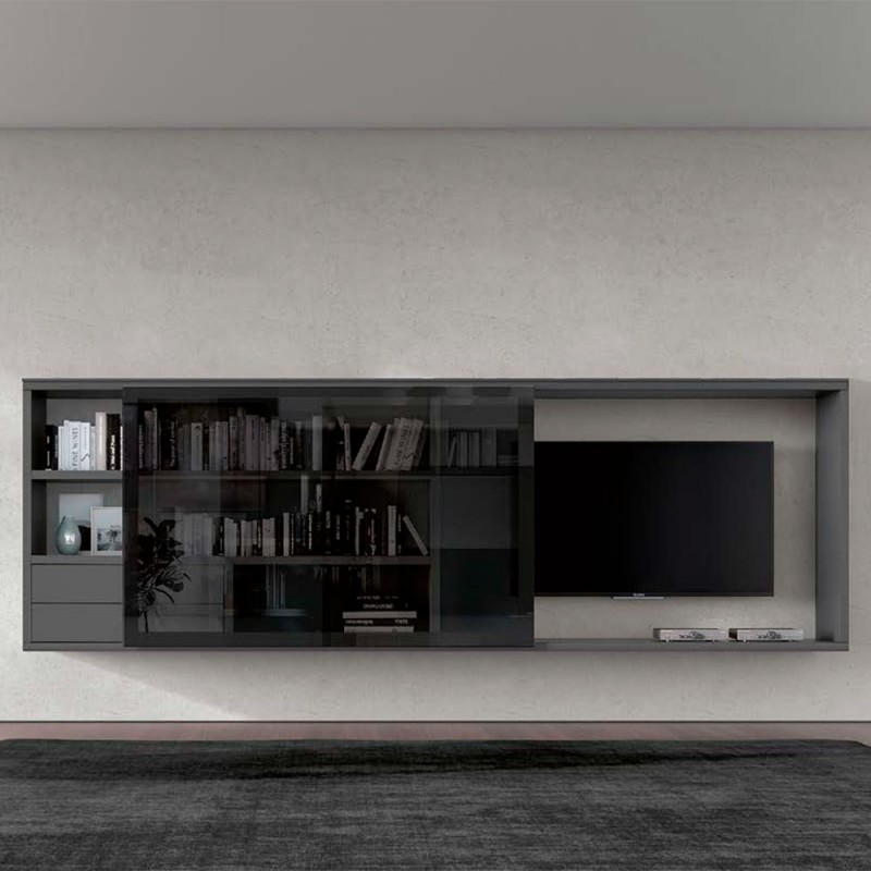 Mueble suspendido de Tv con libreria IOS 16