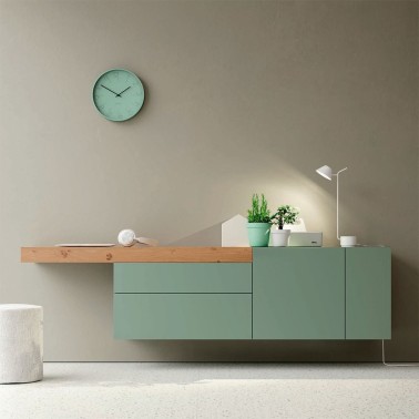 APARADOR SUSPENDIDO PUERTAS LACADAS Y TAPA MADERA VIVE MUEBLES