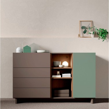 ON - APARADOR MODERNO CON TARIMA SALVA RODAPIE