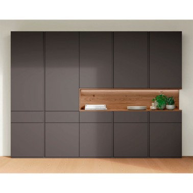 ON - BOISERIE MODERNA EN LACADO MARENGO Y ROBLE TOSTADO