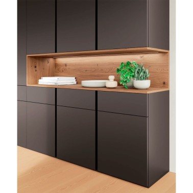 ON - BOISERIE MODERNA EN LACADO MARENGO Y ROBLE TOSTADO