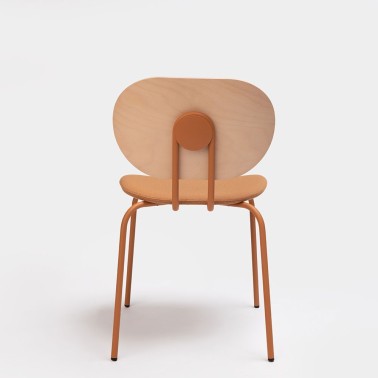 SILLA HARI CON ASIENTO TAPIZADO Y RESPALDO MADERA MADE IN ONDARRETA