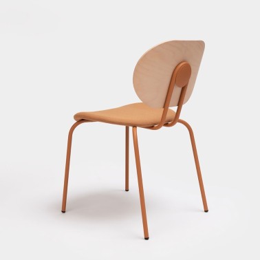 SILLA HARI CON ASIENTO TAPIZADO Y RESPALDO MADERA MADE IN ONDARRETA