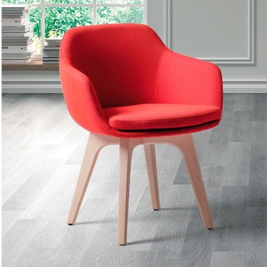 SILLA LAP TAPIZADA Y PIES MADERA BY DRESSY