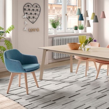 SILLA LAP TAPIZADA Y PIES MADERA BY DRESSY