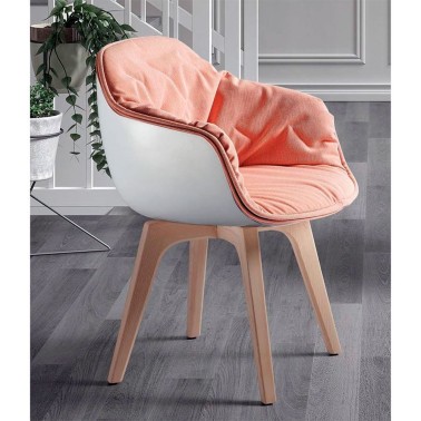 SILLA LAP CARCASA LACADA Y TAPIZADA CON PIES MADERA BY DRESSY