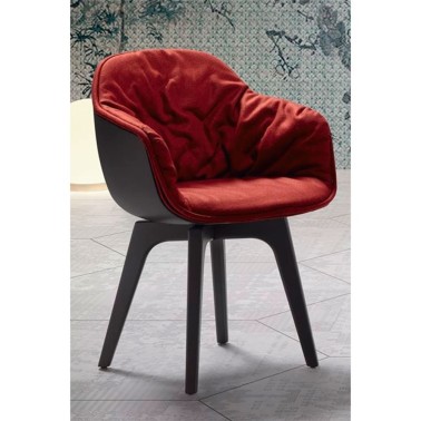 SILLA LAP CARCASA LACADA Y TAPIZADA CON PIES MADERA BY DRESSY