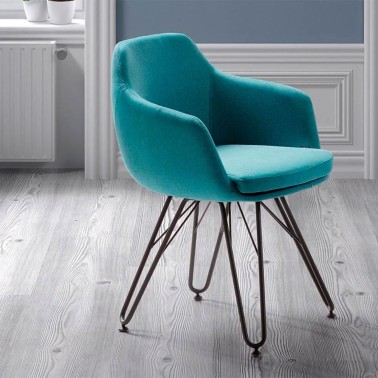 SILLA LAP TAPIZADA Y PIES METALICOS BY DRESSY