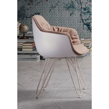 SILLA LAP CARCASA LACADA Y TAPIZADA CON PIES METAL BY DRESSY