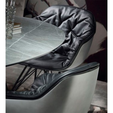 SILLA LAP CARCASA LACADA Y TAPIZADA CON PIES METAL BY DRESSY