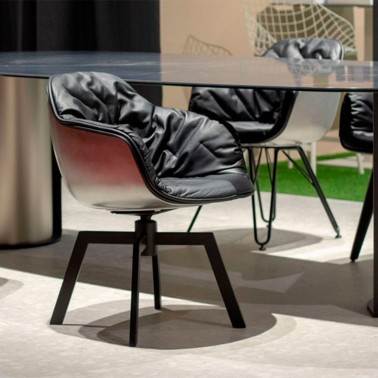 SILLA LAP CARCASA LACADA Y TAPIZADA Y PIE CENTRAL METALICO BY DRESSY