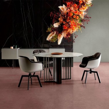 SILLA LAP CARCASA LACADA Y TAPIZADA Y PIE CENTRAL METALICO BY DRESSY