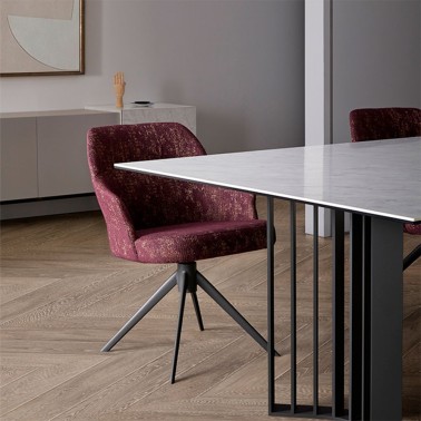 SILLA NUBO TAPIZADA CON PATAS CENTRALES BY DRESSY